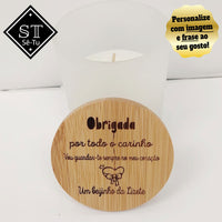 Vela Perfumada de baunilha Agradecimento, Obrigada por todo Carinho
