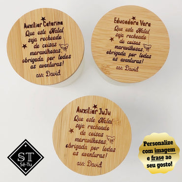 Vela Perfumada de baunilha Natal Recheado com Nomes