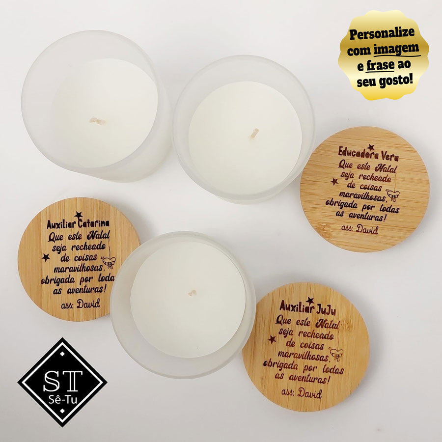 Vela Perfumada de baunilha Natal Recheado com Nomes